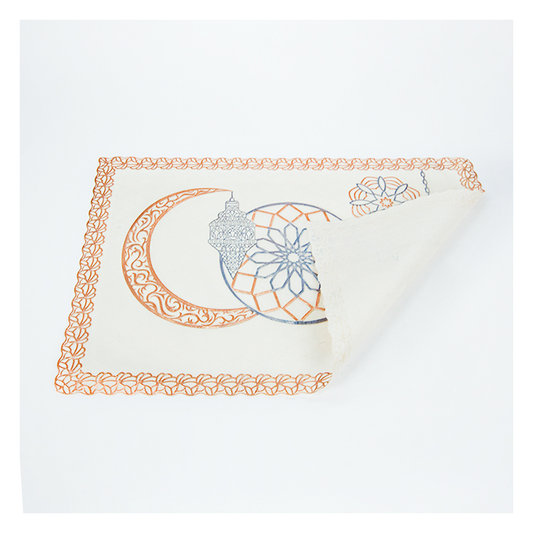 كوستر بلاستيك مستطيل شكل رمضاني 30*46 سم - بيج