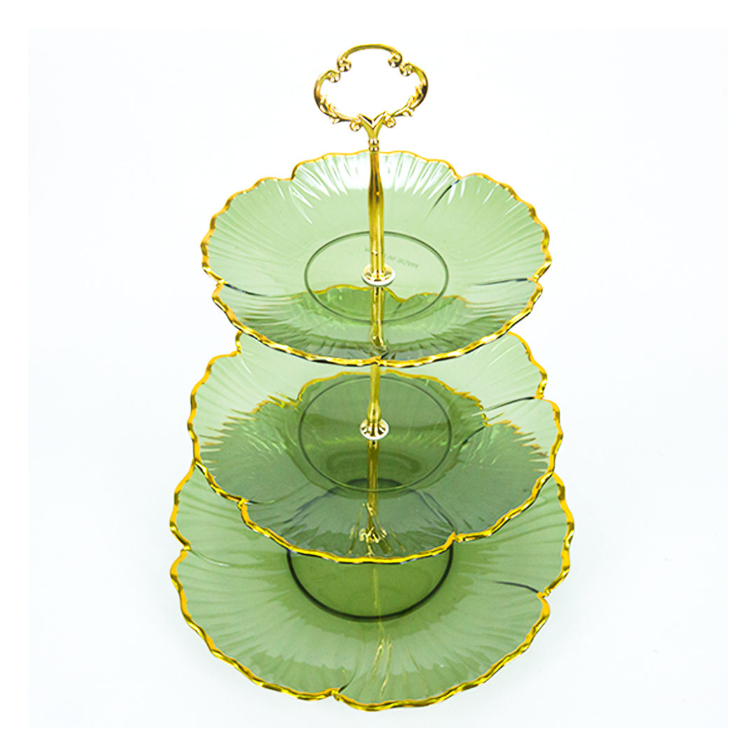 شيالة كحك وبسكوت اكريليك - 3 دور - أخضر