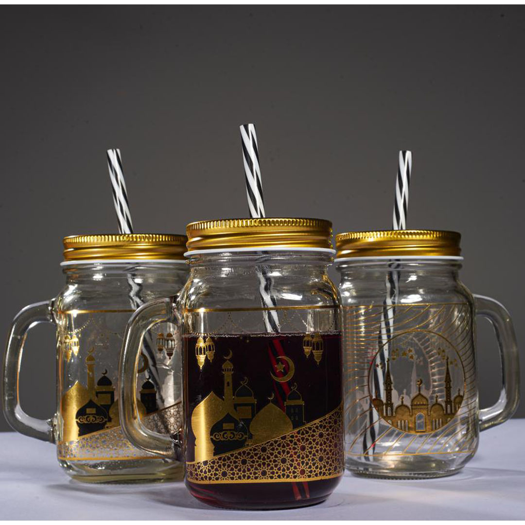 مج زجاجي بأشكال رمضانية - 350 مللي