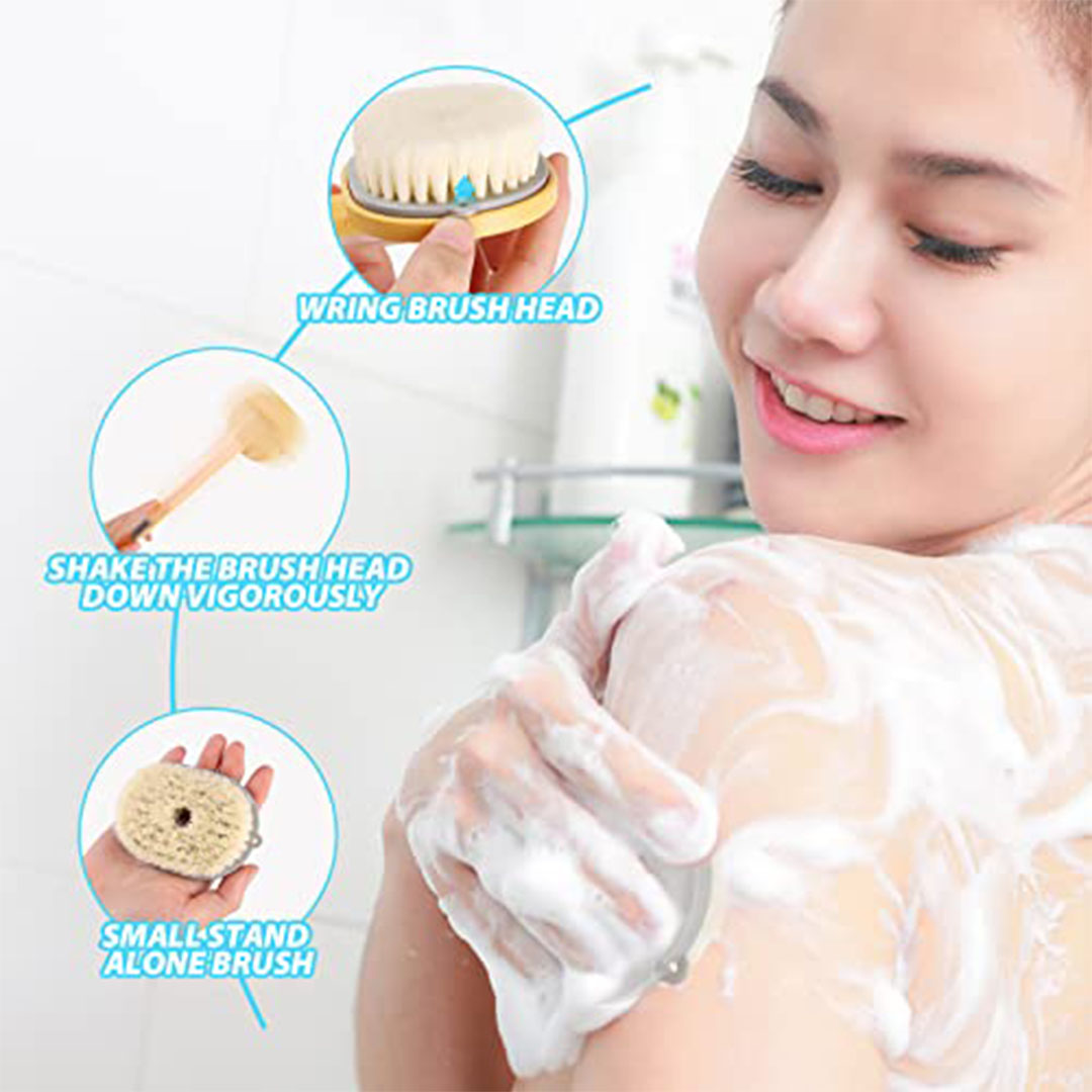 فرشاة تنظيف وتدليك الاستحمام بمقبض طويل