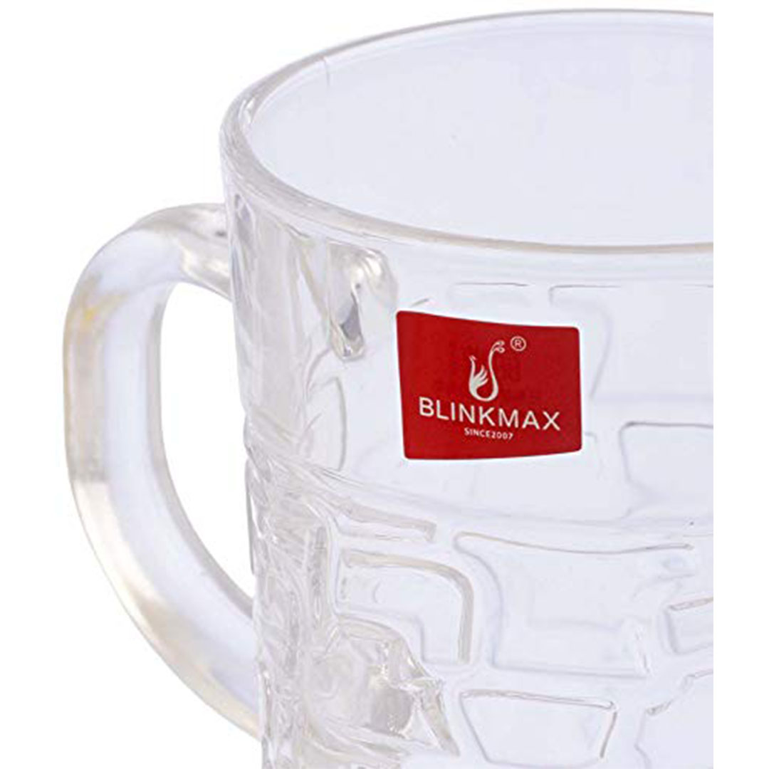 طقم مجات شاي زجاج مموج من بلينك ماكس - 3 قطع