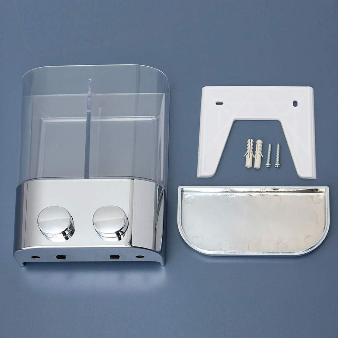 موزع صابون مزدوجة - أبيض