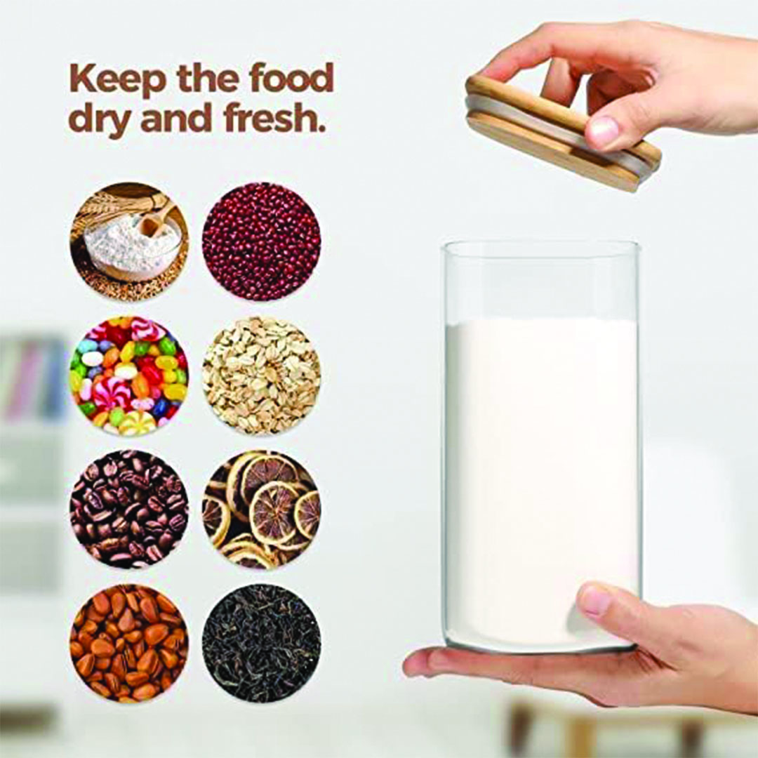 برطمان تخزين طعام دائري - 550 مللي - شفاف