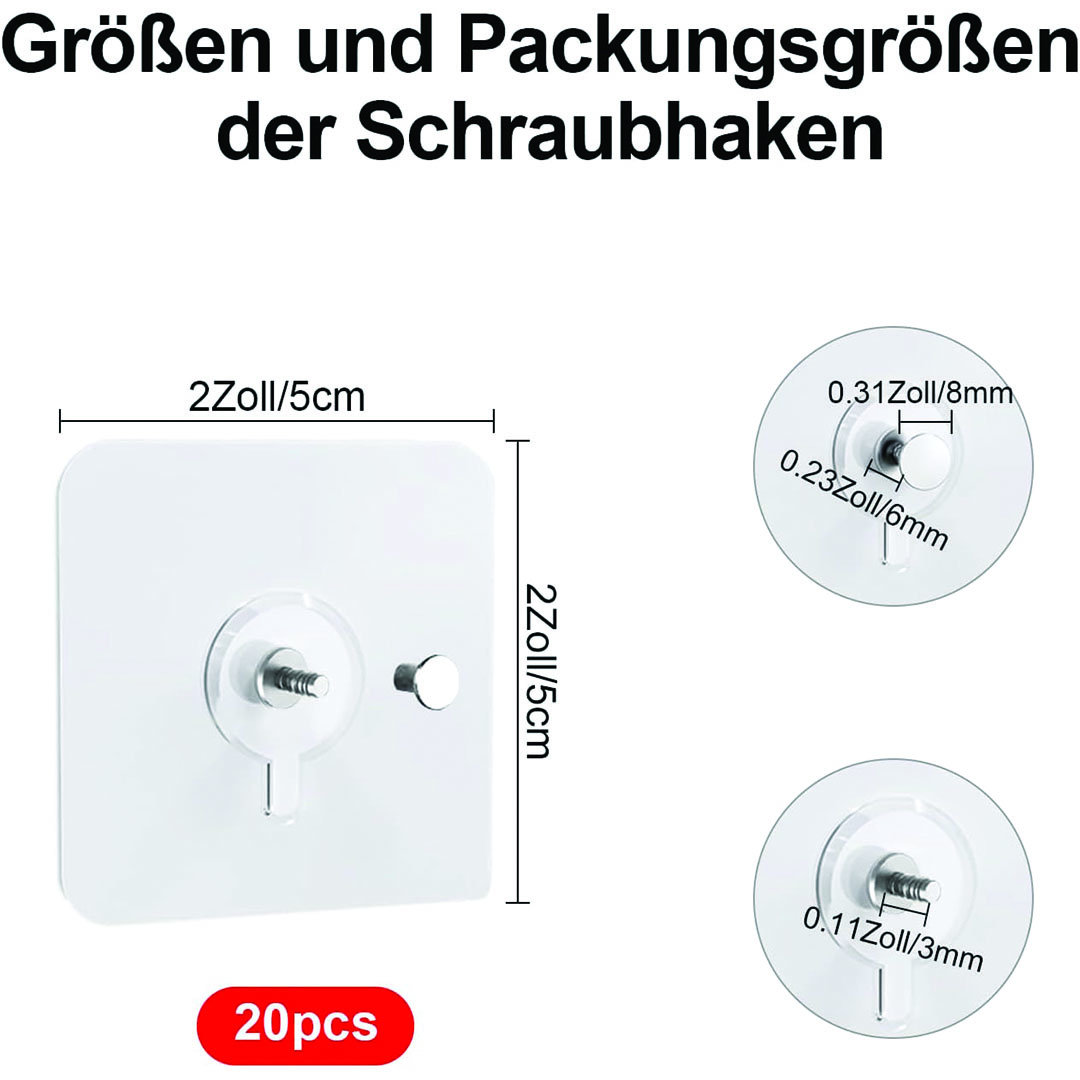 خطاف حائط لاصق - 30 قطعة - شفاف