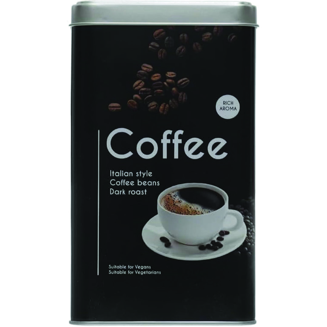 مجموعة علب معدنية للبقوليات والتوابل - 3 قطع - 1 كجم - أسود