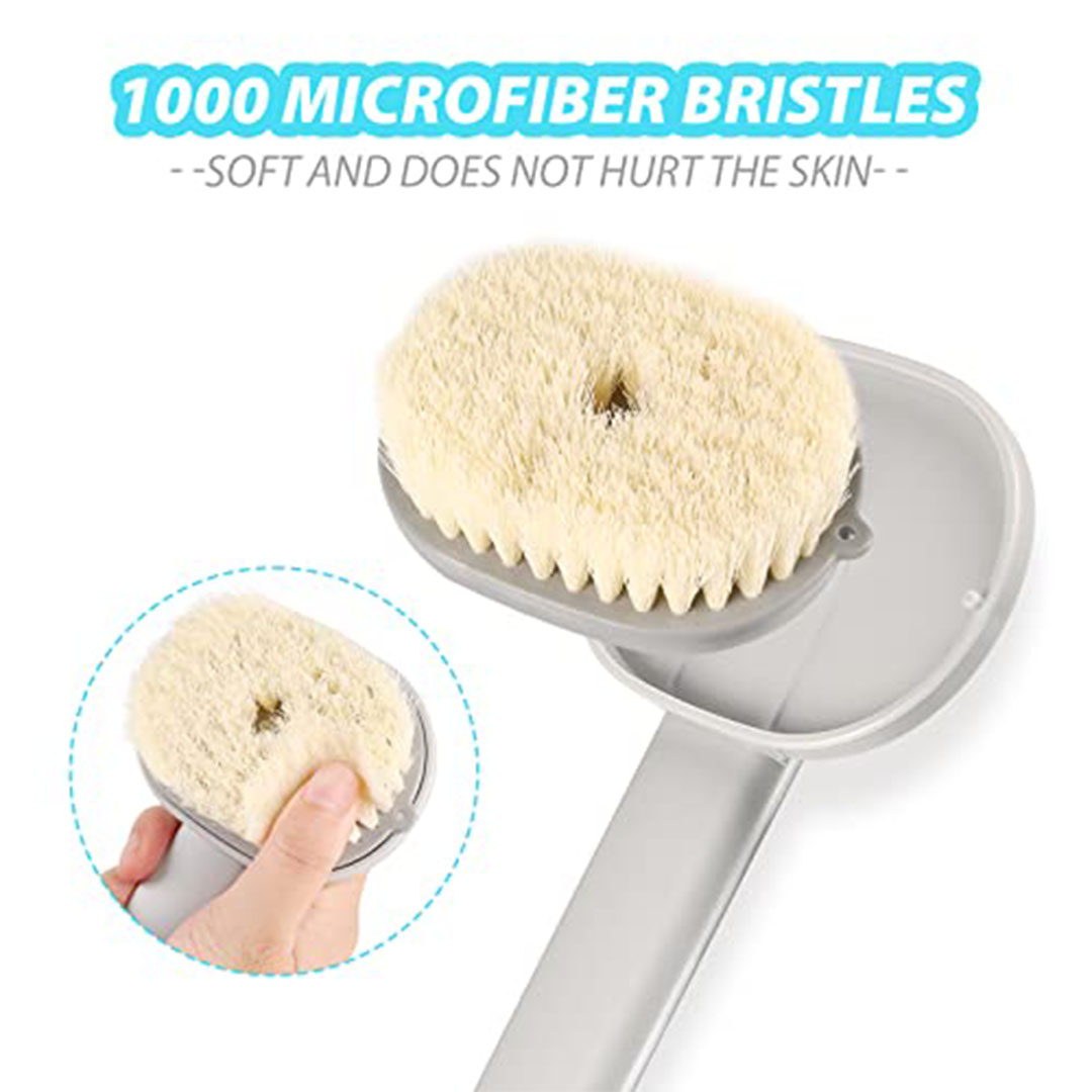 فرشاة تنظيف وتدليك الاستحمام بمقبض طويل