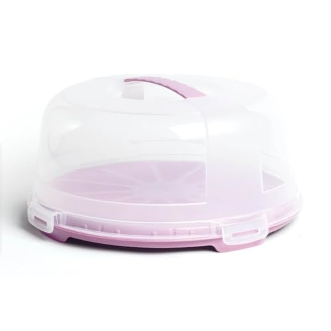 علبة كيك دائرية من لمسة بلاست بمقبض - 4 لتر – متعدد الألوان