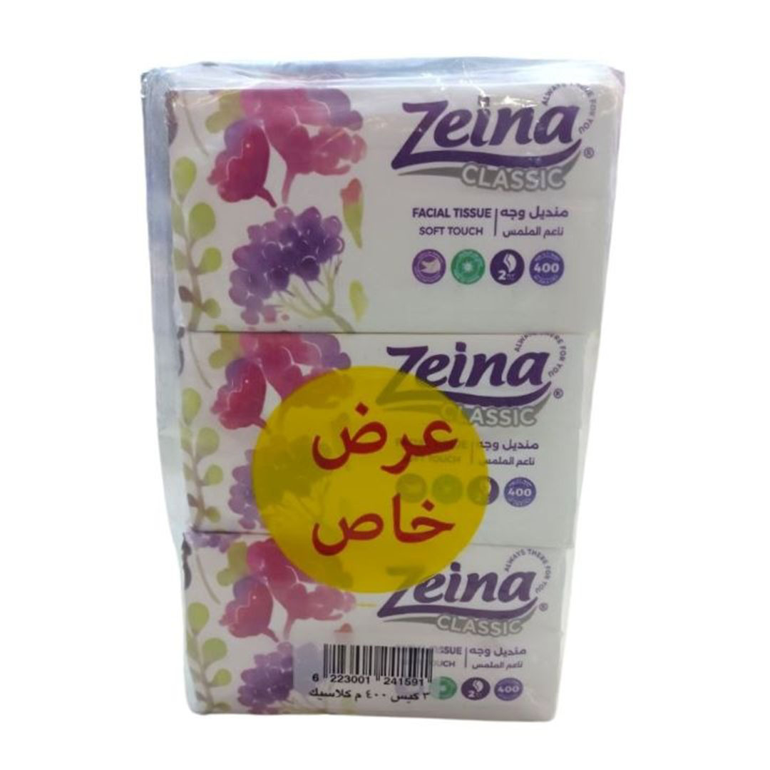 زينه مالتي باك كلاسيك - 400 منديل - 3 قطع