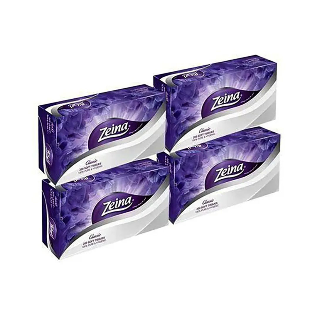 زينه علب مناديل كلاسيك - 200 منديل - 4 علب