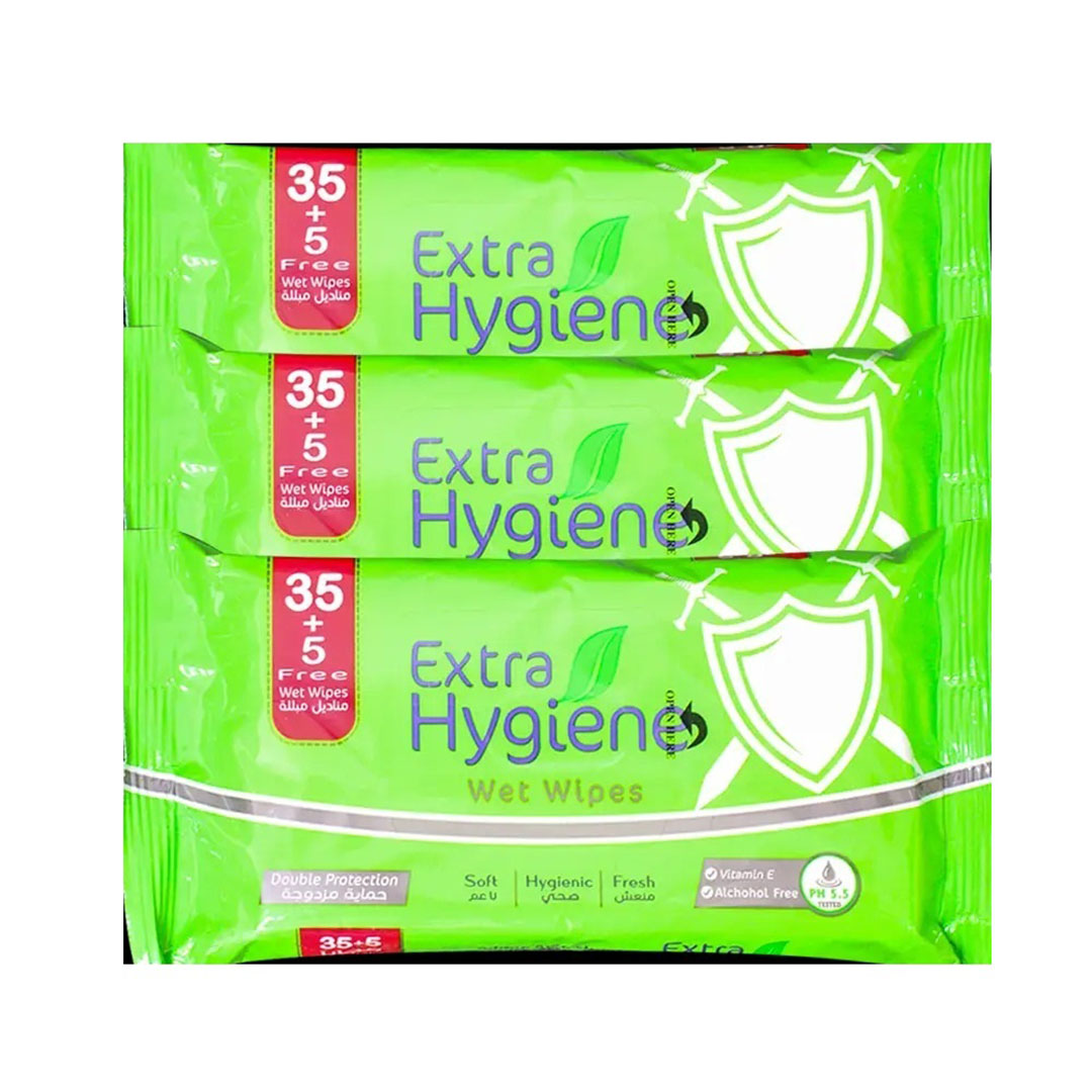 مناديل مبللة حماية مزدوجة - 35+5 منديل - 3 قطع