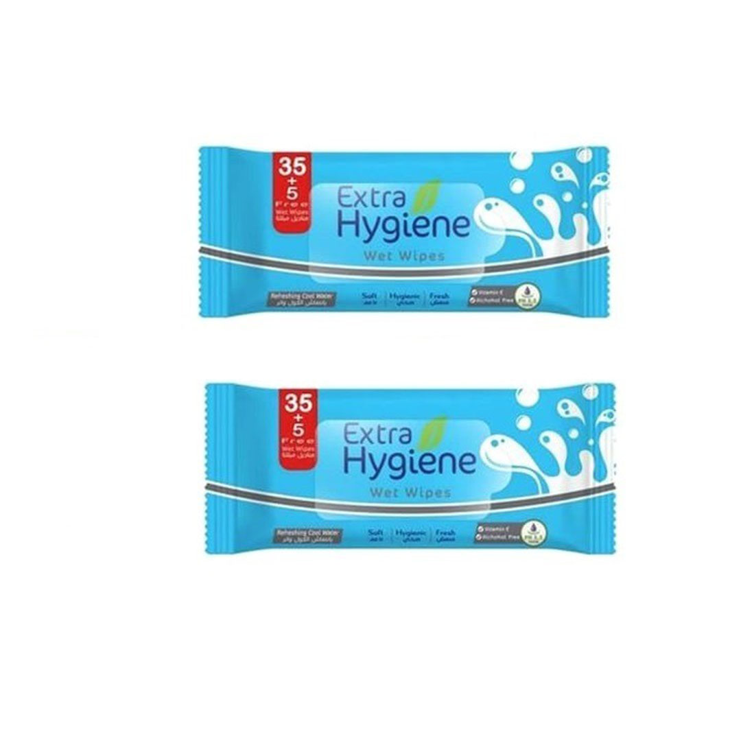 مناديل مبللة حماية مزدوجة - الانتعاش - 35+5 منديل - 2 قطعة