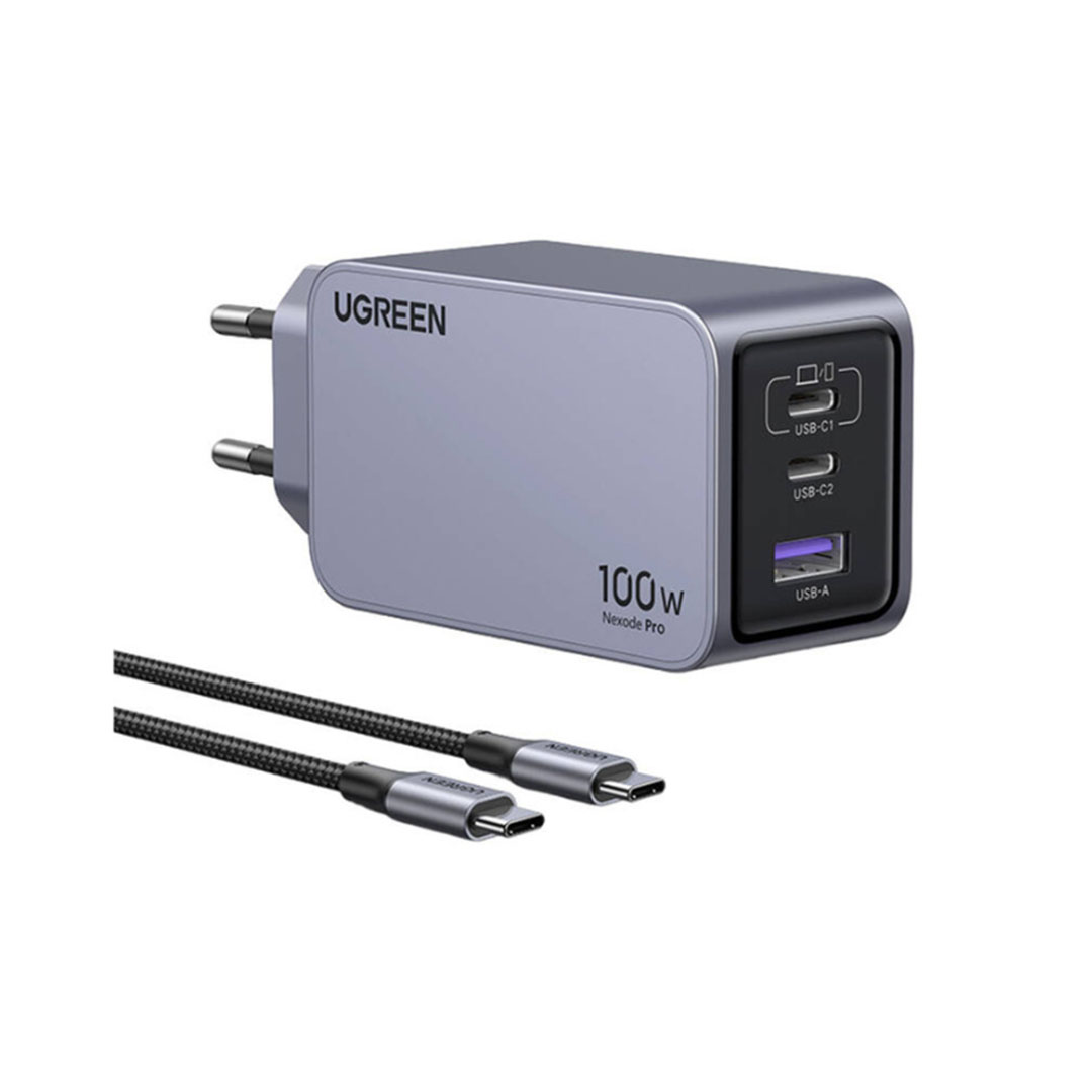 شاحن يوجرين NEXODE PRO - 100 واط - رمادي - NEXODEPRO-100W