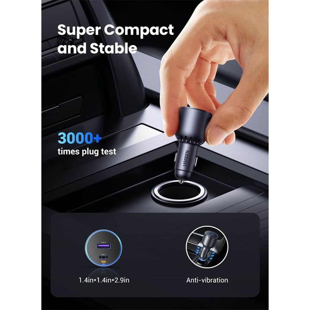 شاحن سيارة يوجرين - 63 واط - أسود - CAR-CH63W