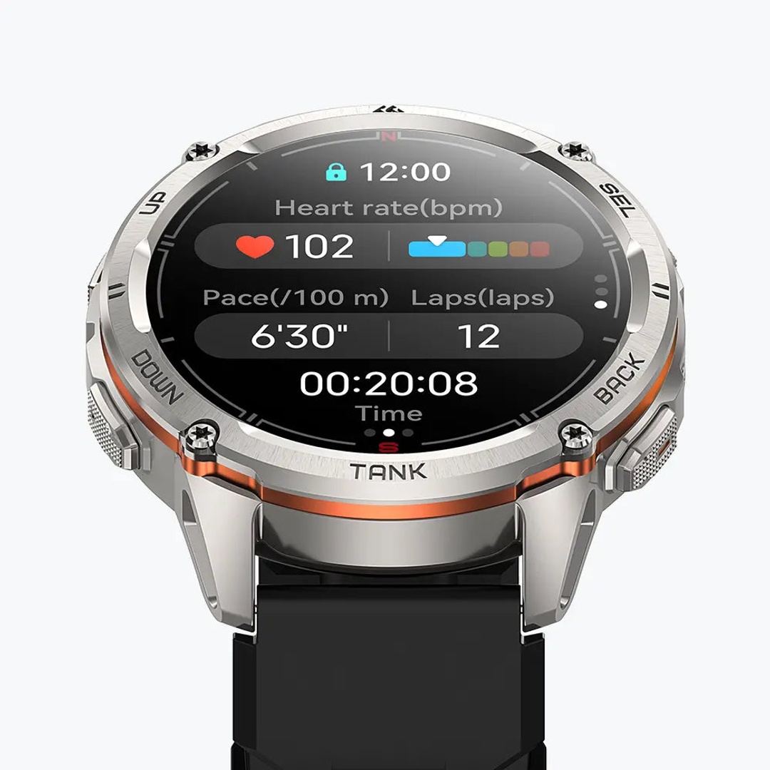 كوسبيت ساعة ذكية تانك T3 ألترا 2 - أموليد 1.43 بوصة - فضي