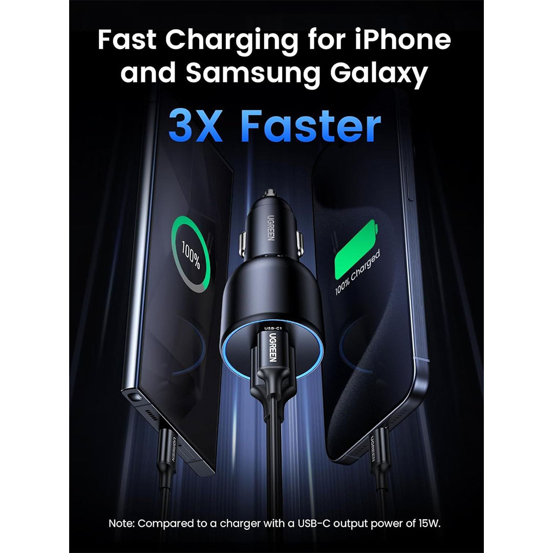 شاحن سيارة يوجرين - 130 واط - رمادي - CAR-CH130W