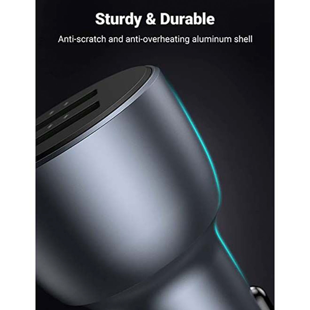 شاحن سيارة يوجرين - 36 واط QC3.0 - رمادي - CAR-CH36QC