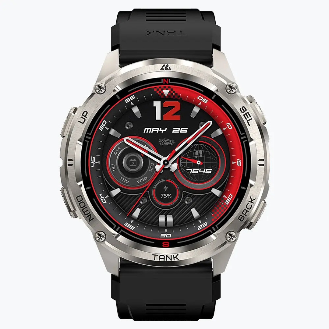 كوسبيت ساعة ذكية تانك T3 ألترا 2 - أموليد 1.43 بوصة - فضي