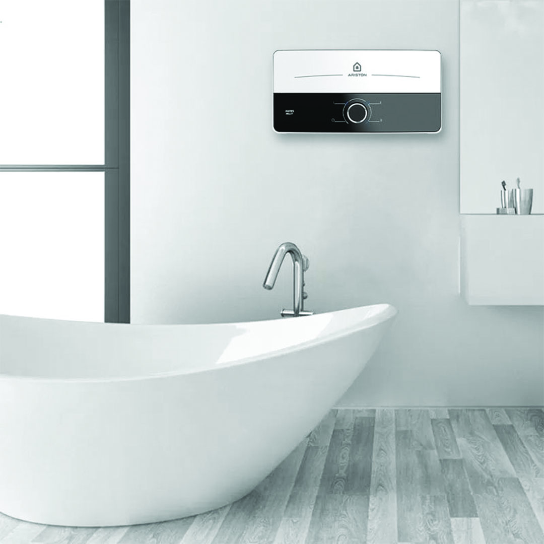 Ariston سخان مياة فوري - 7.7 كيلو وات - أسود/أبيض - AURESM7EU