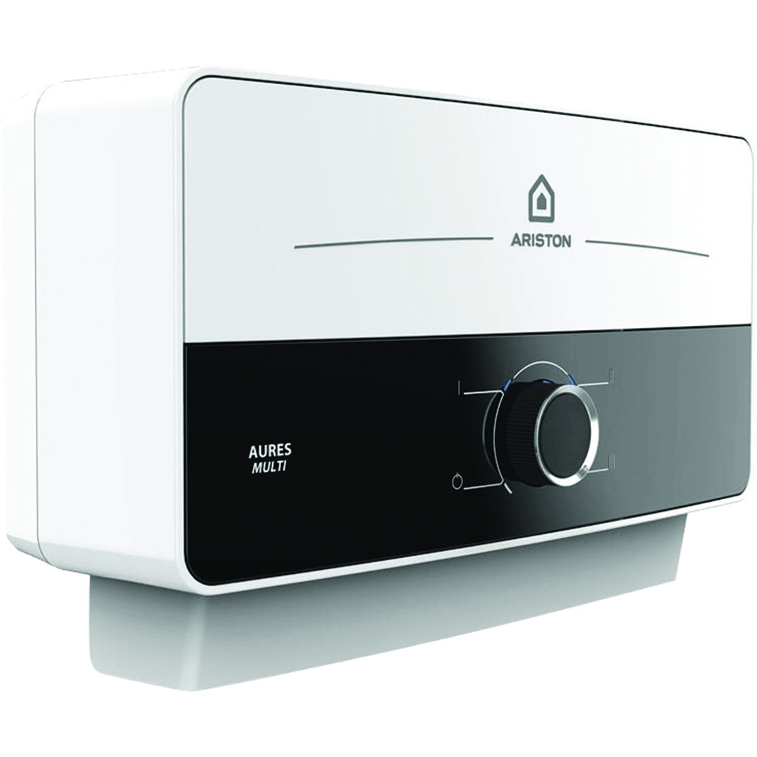 Ariston سخان مياة فوري - 7.7 كيلو وات - أسود/أبيض - AURESM7EU