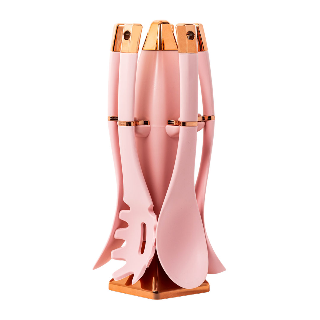 طقم توزيع سليكون - 6 قطع - روز