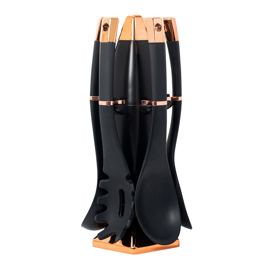 طقم توزيع سليكون - 6 قطع - اسود