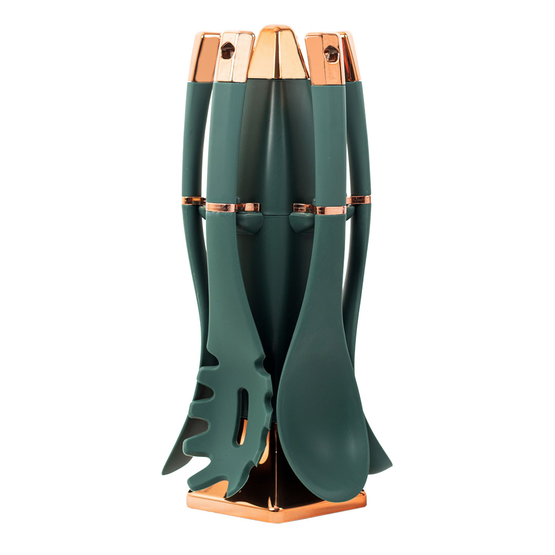 طقم توزيع سليكون - 6 قطع - زيتي