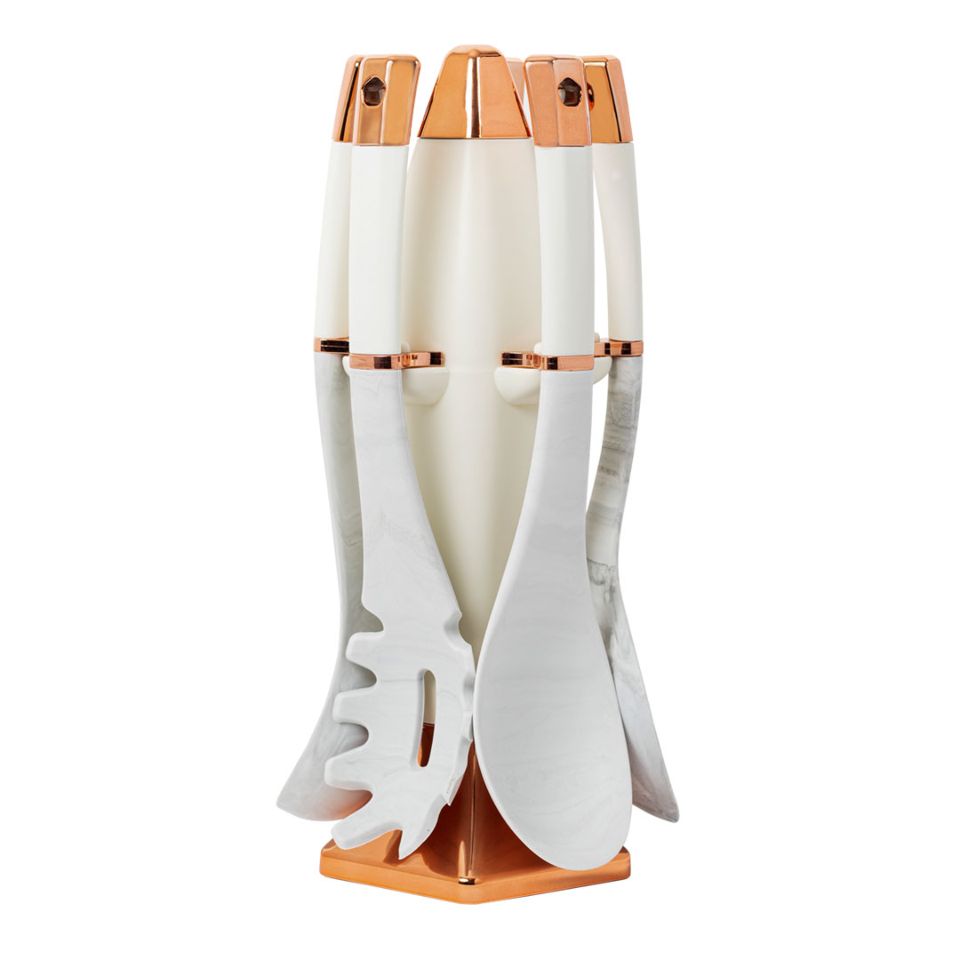 طقم توزيع سليكون - 6 قطع - ابيض