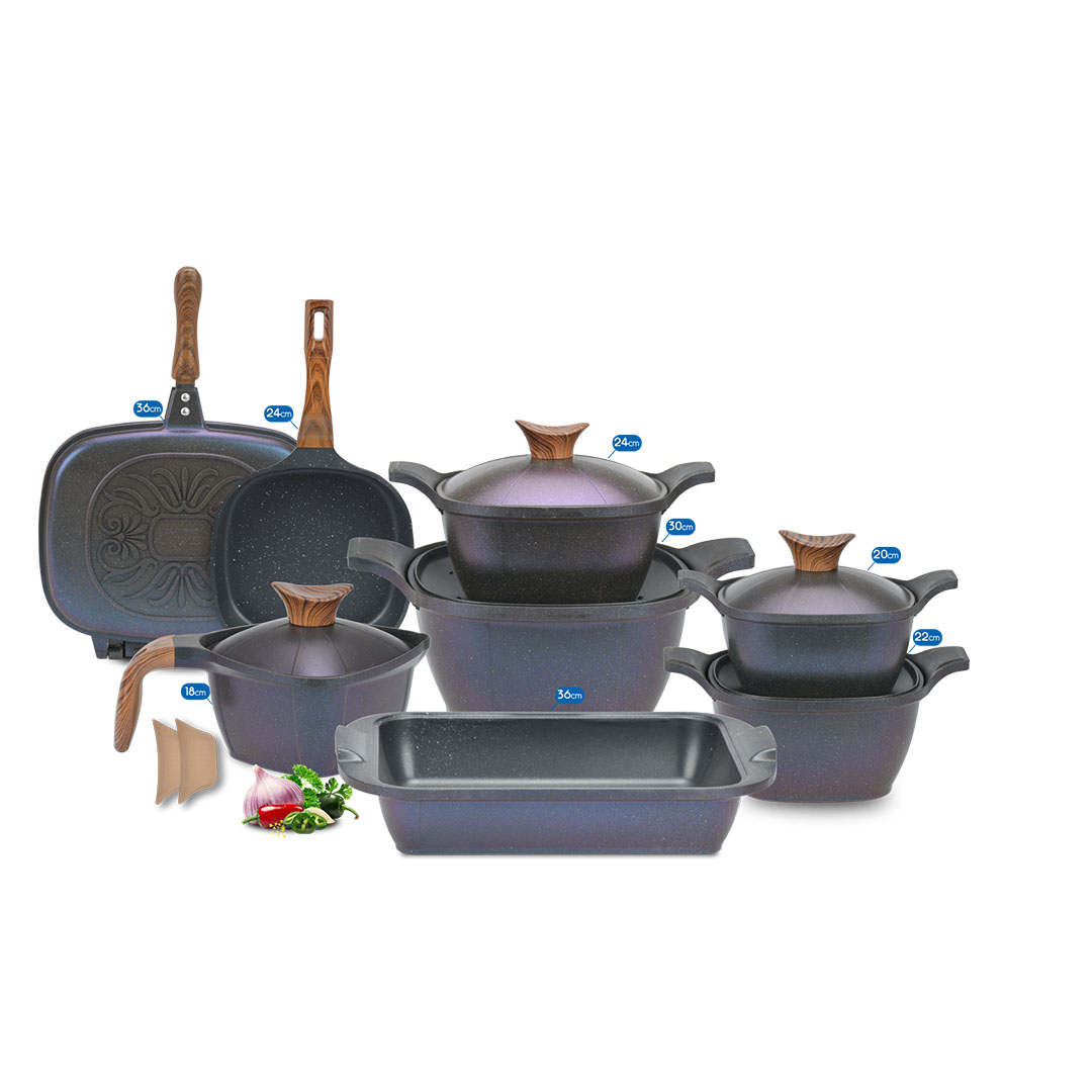 طقم نيوكلاين جرانيت - 14 قطعة - اوشن