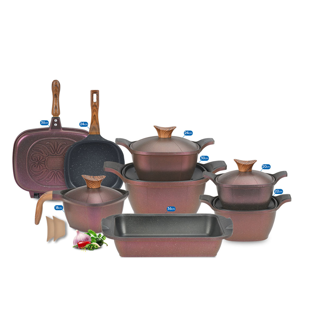 طقم نيوكلاين جرانيت - 14 قطعة - رويال