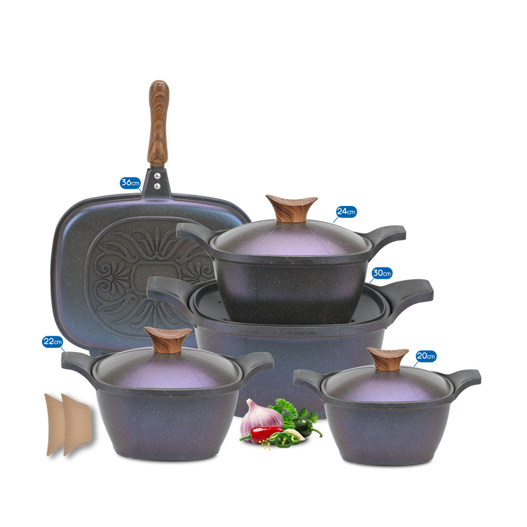 طقم نيوكلاين بجريل مربع  - 9 قطع - اوشن