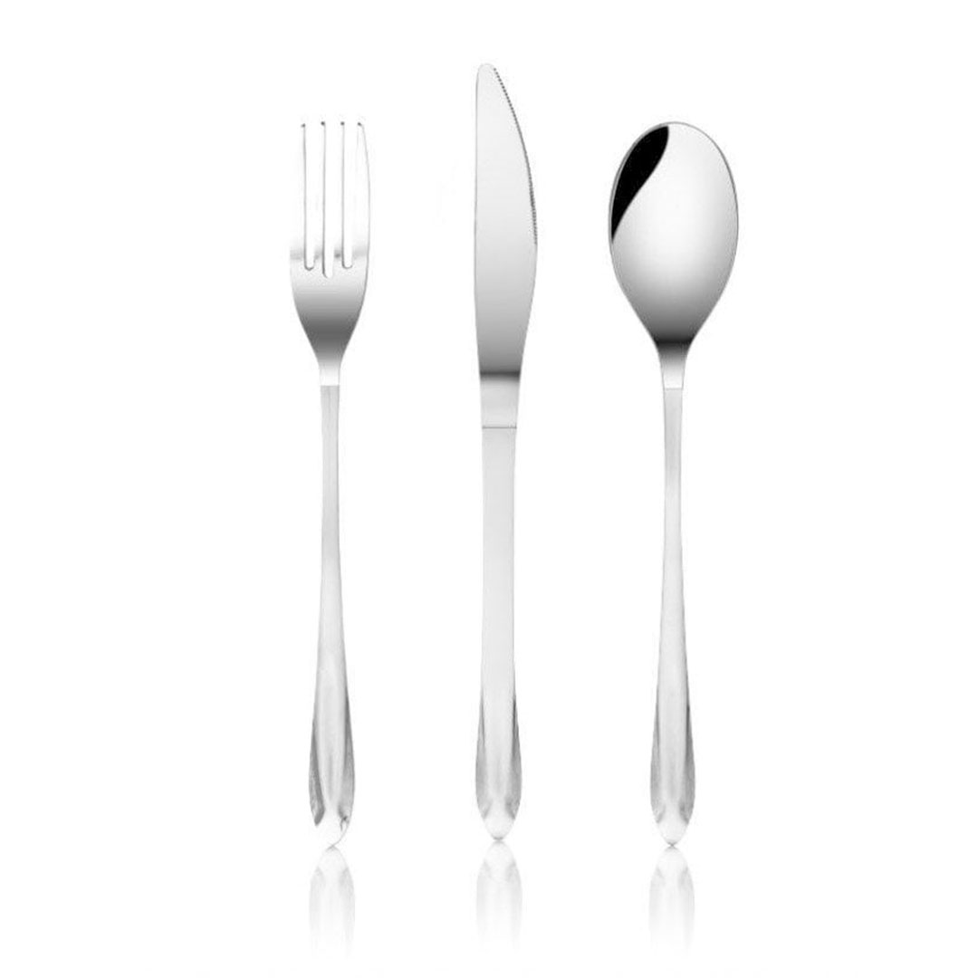 طقم شنطة جلد معالق سولنجن - 86 قطعة -فضي