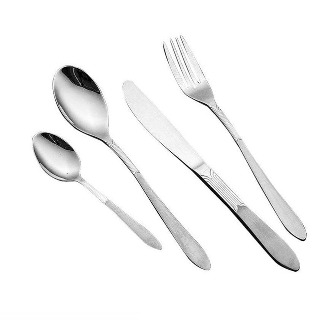 طقم شنطة جلد معالق سولنجن - 86 قطعة - فضي منقرش