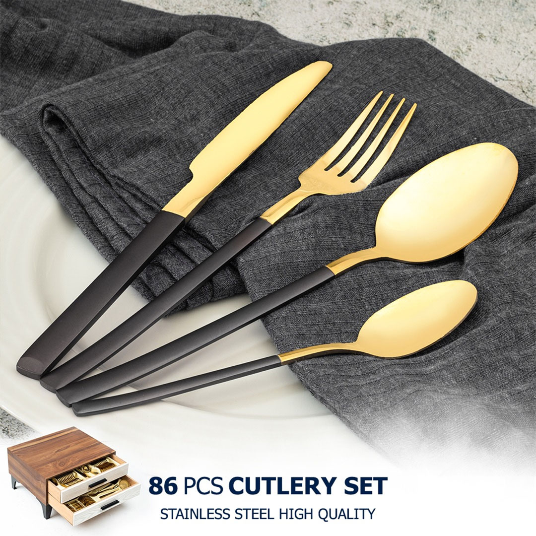 شنطة معالق خشب 2 درج - 86 قطعة - كود 75/ DW