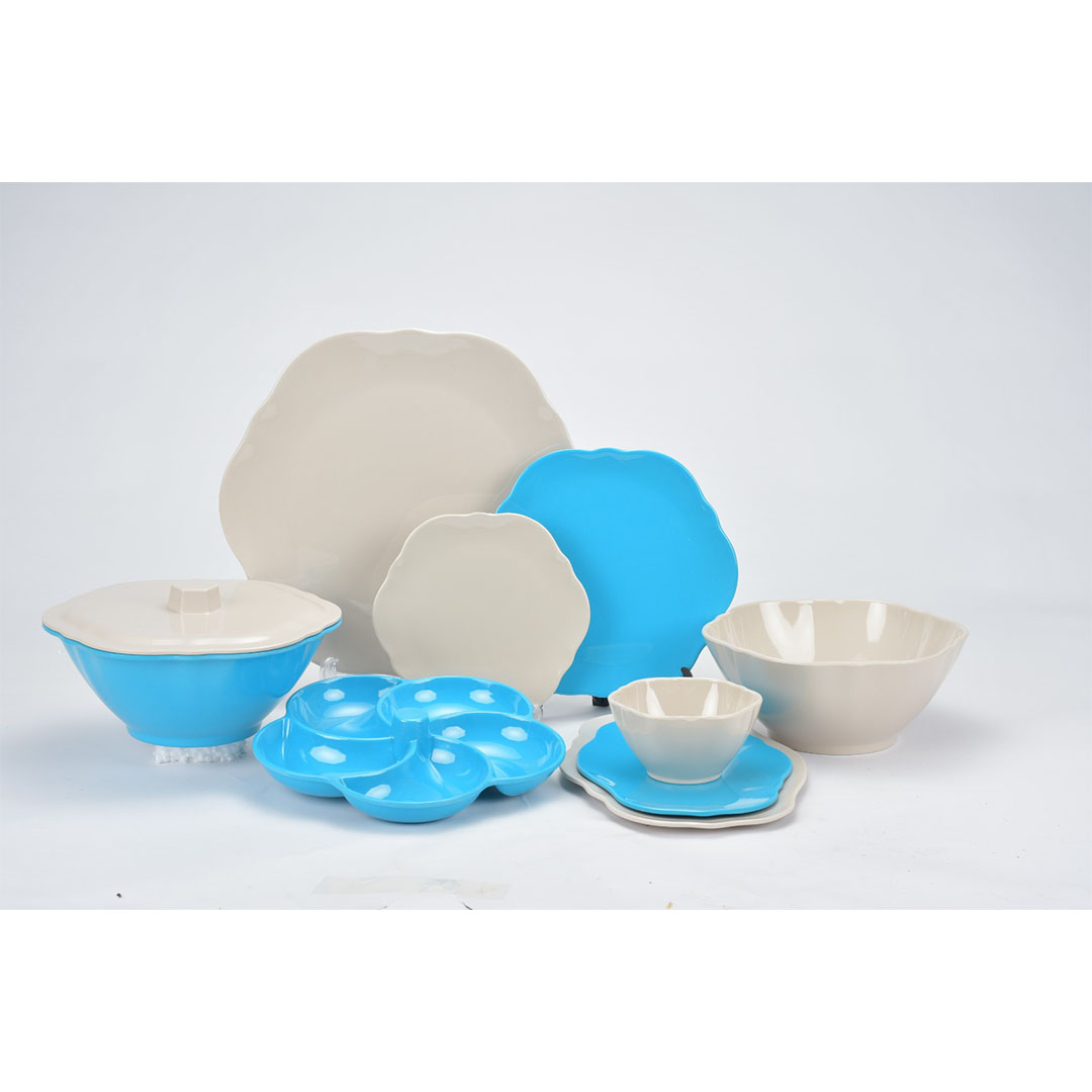 دايموند هوم طقم ميلامين اوركيد 38 ق كريمي/تركواز