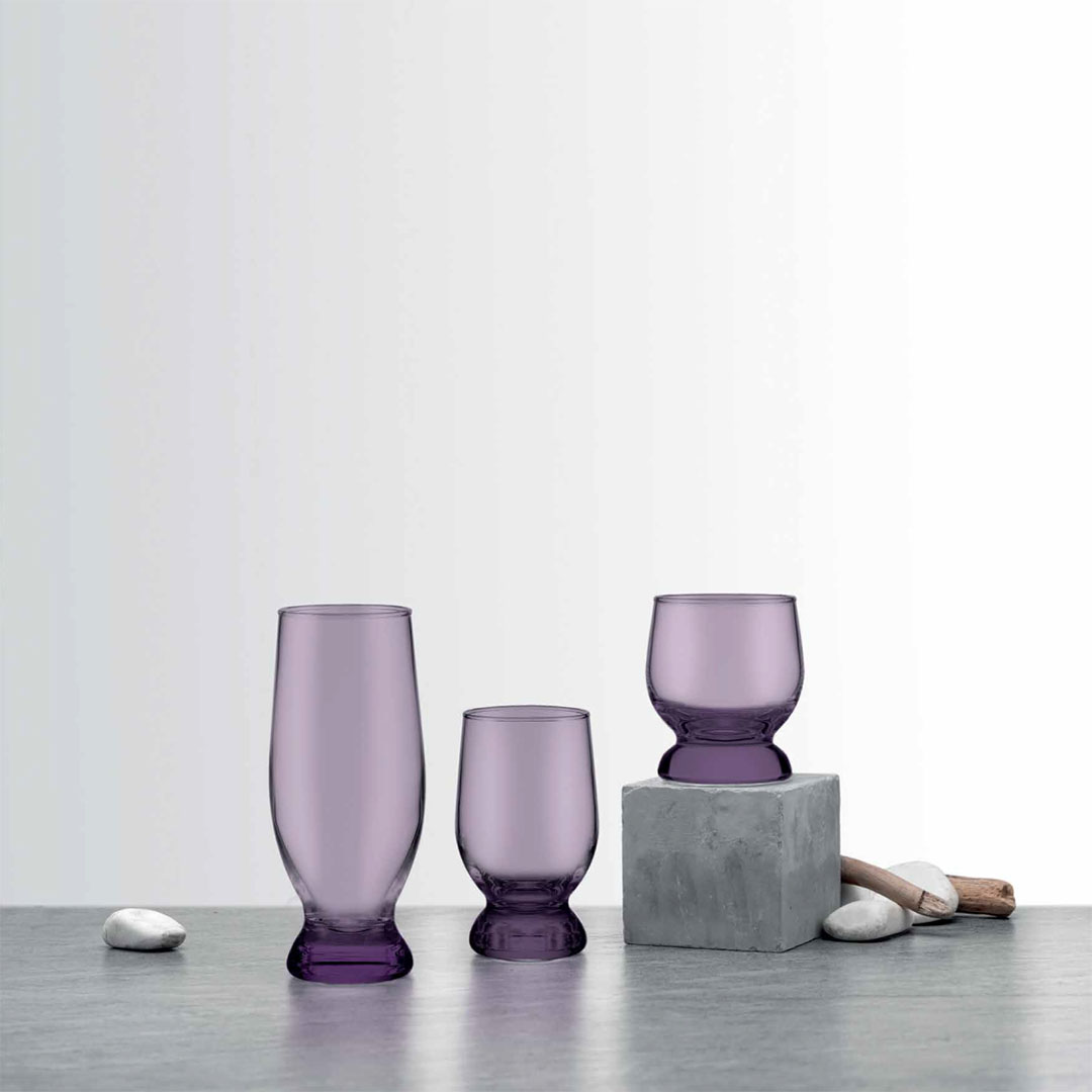 طقم كاسات TC - بنفسجي - 18 قطعة