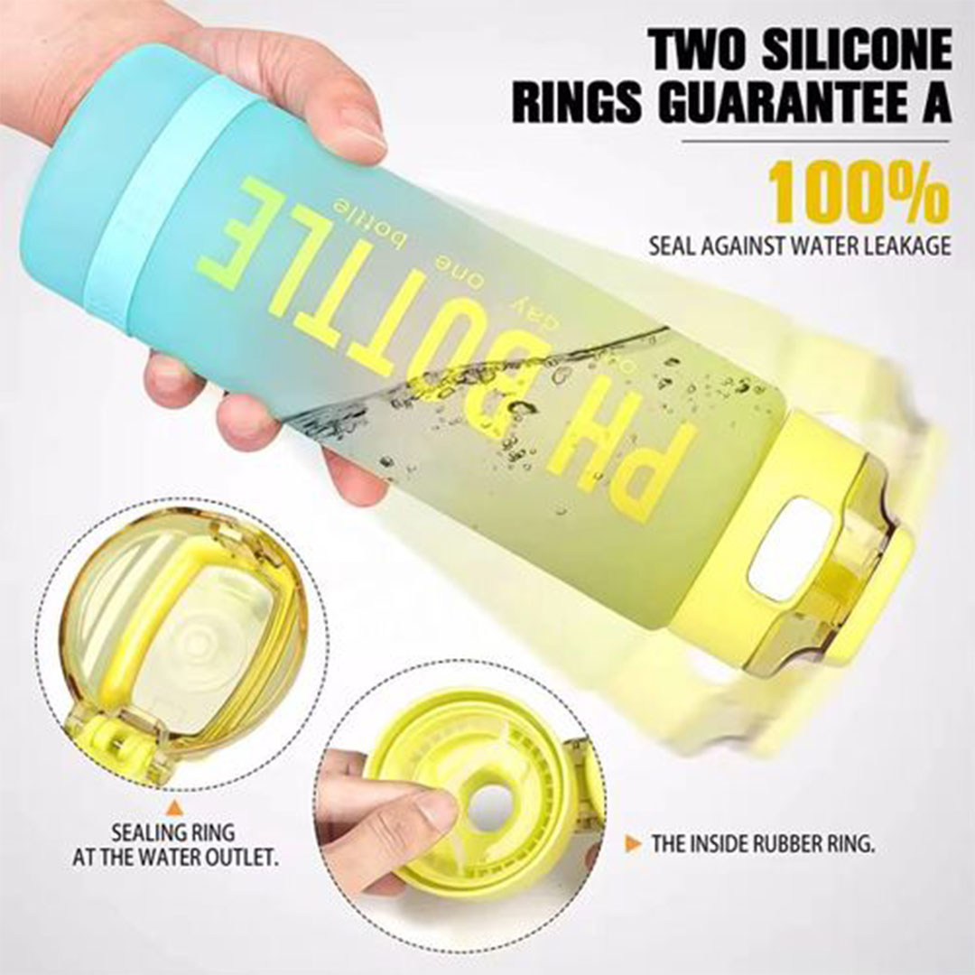 زجاجة مياه بلاستك - ليموني - 1 لتر