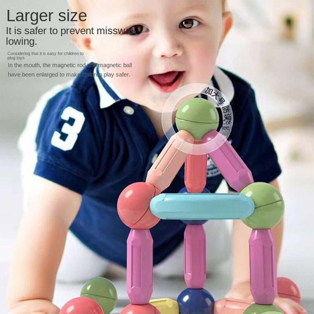 مجموعة بناء بالعصي المغناطيسية - 30 قطعة