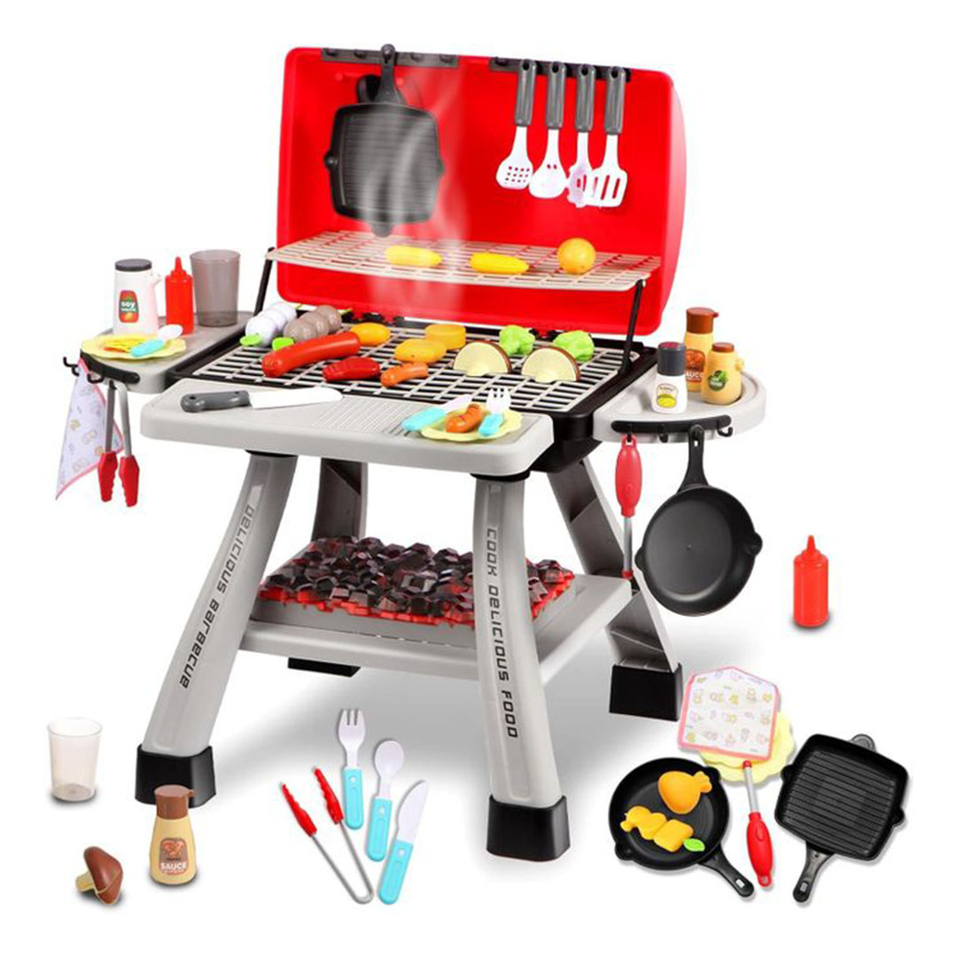 لعبة مجموعة شواية باربكيو للأطفال بضوء وصوت - 56 قطعة