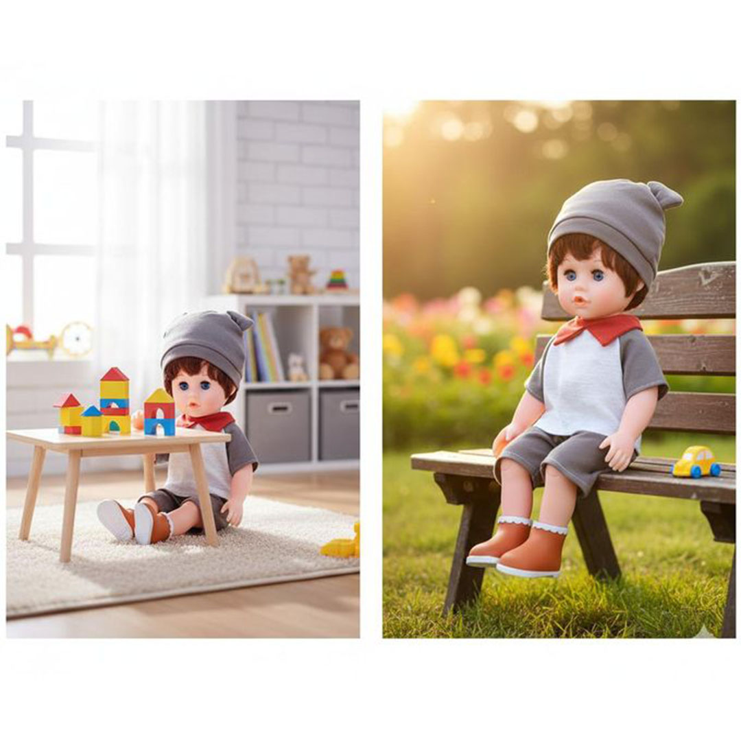 دمية ولد كيوت بإطلالة شتوية