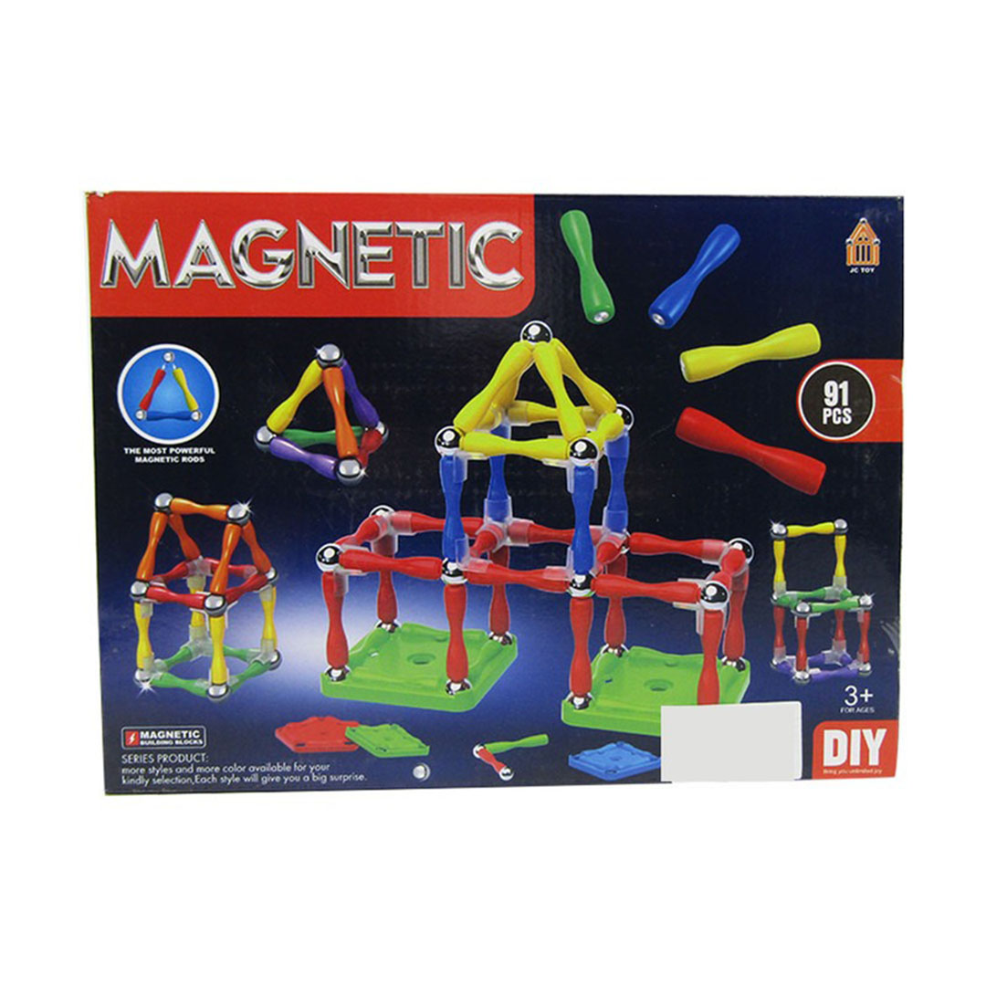 مجموعة أعواد مغناطيسية - 91 قطعة