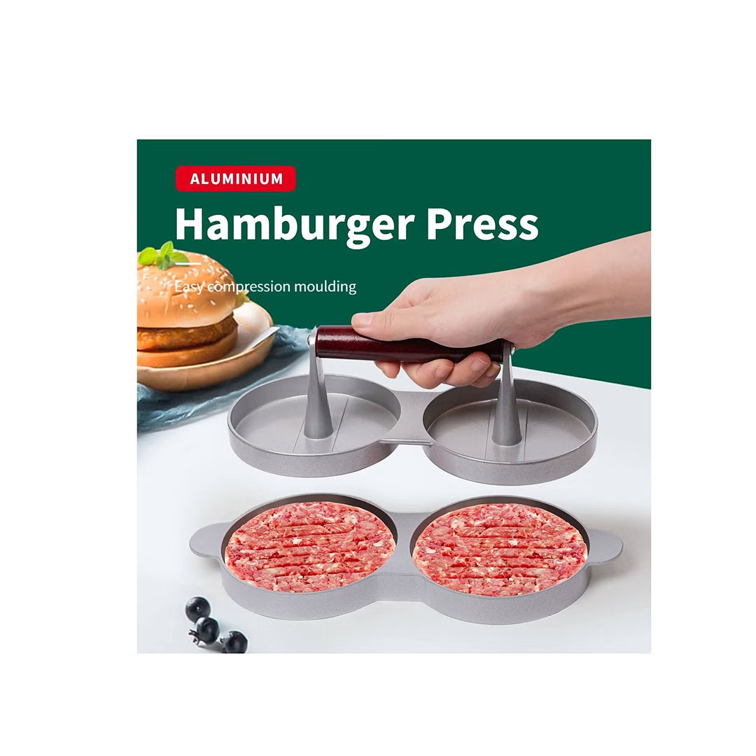 مكبس برجر زوجي معدني