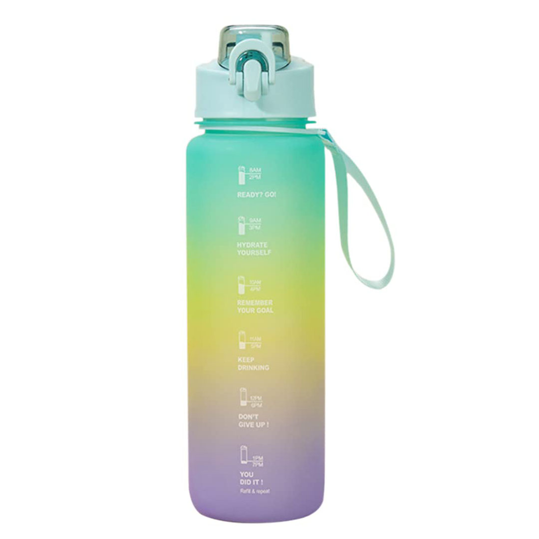 زجاجة مياه رياضية مع شفاطة - 1 لتر - متعددة الالوان