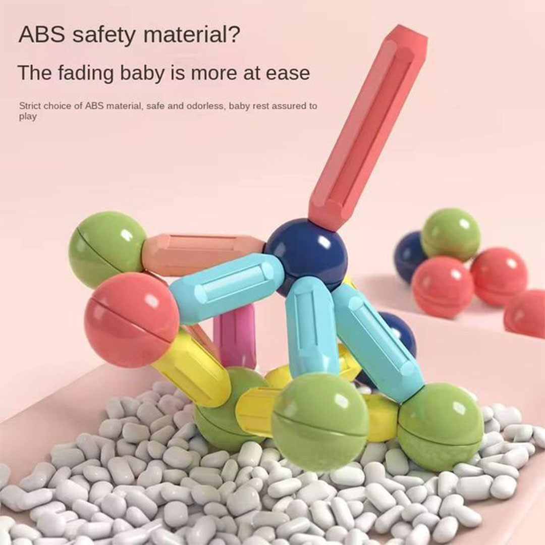 مجموعة بناء بالعصي المغناطيسية - 30 قطعة