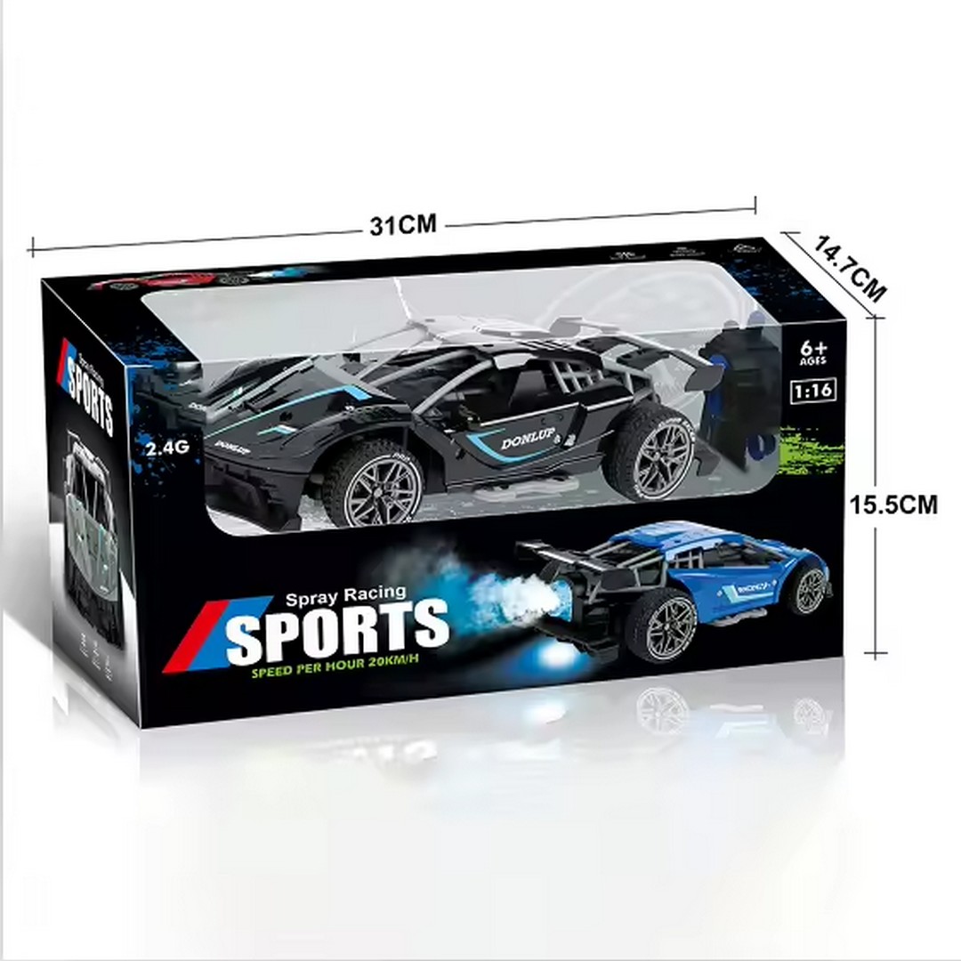 عربية لعبة تطلق دخان مع ريموت كنترول قابلة للشحن - أسود