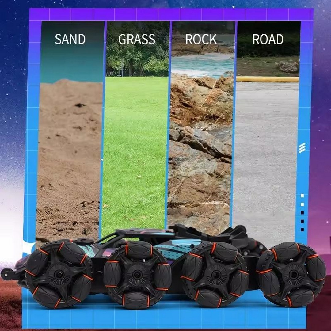 عربية لعبة تحكم عن بعد ثماني عجلات إضائه ليد - متعددة الألوان