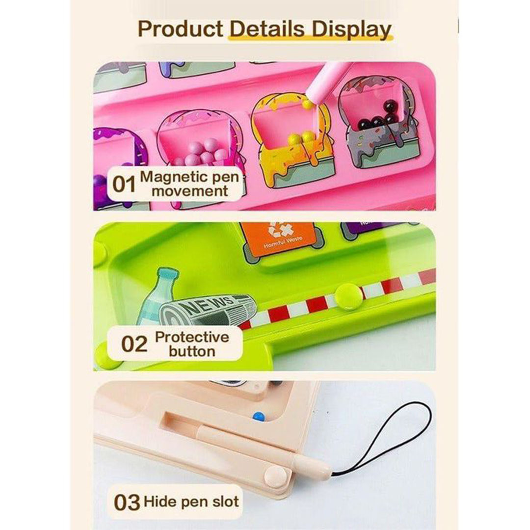 متاهة الخرز المغناطيسي – لعبة شاحنة النظافة