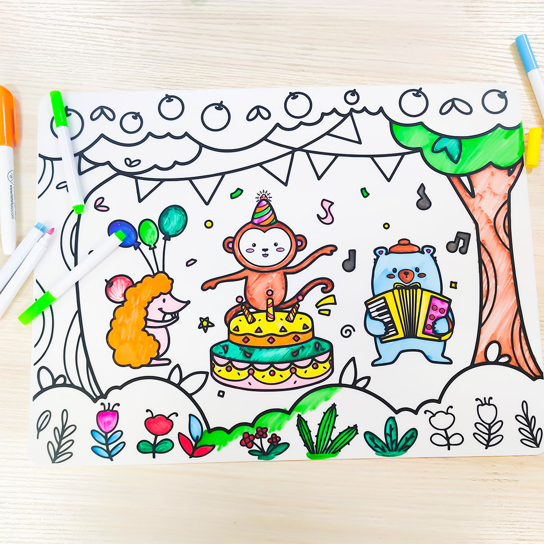 بساط رسم من السيليكون مع قلم لإعادة الاستخدام