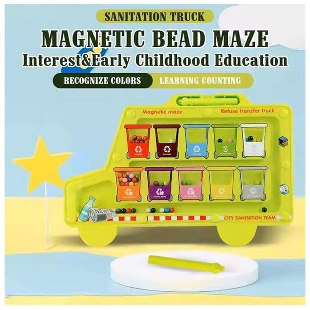 متاهة الخرز المغناطيسي – لعبة شاحنة النظافة