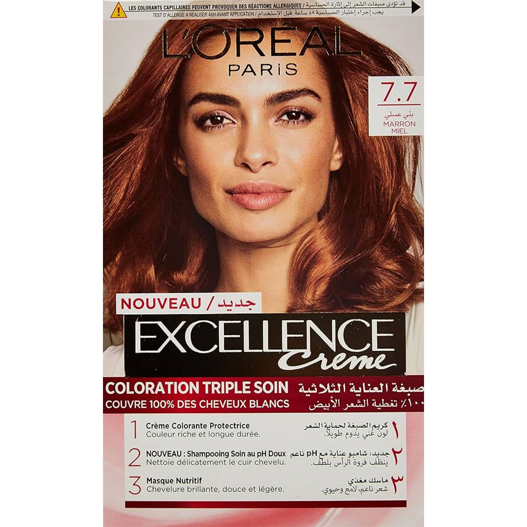 صبغة لوريال اكسلانس كريم - بني عسلي 7.7