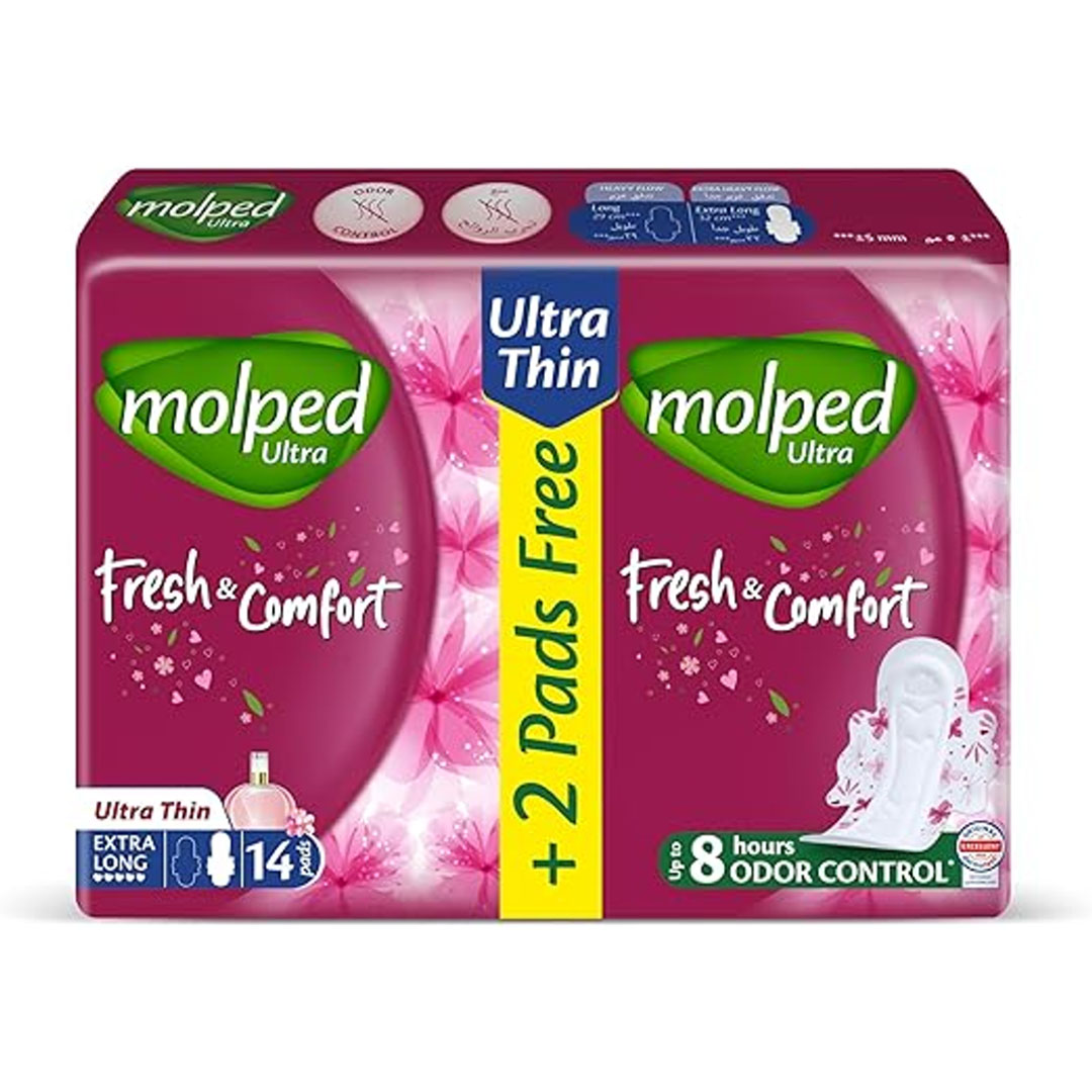 مولبد فوط صحية وسط طويل جدًا - 14 قطعة